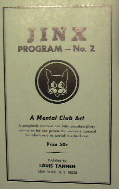 (image for) JINX - Program - No. 2 - A Mental Club Act