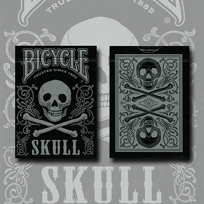 (image for) Skull Metallic Silver USPCC - Gambler's Warehouse Bicycle