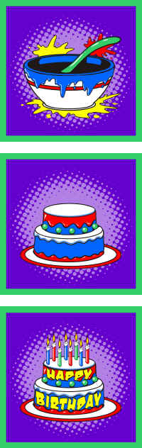 (image for) Birthday Cake - Mixing Bowl - Set of 3 Silks - Click Image to Close